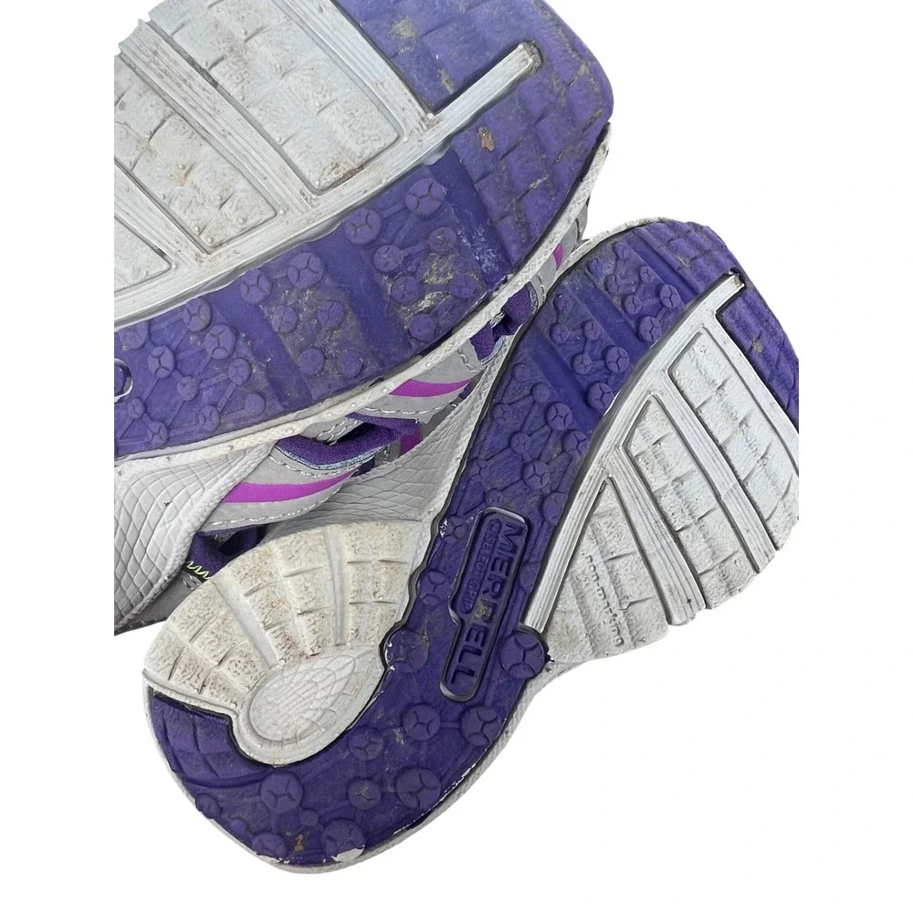 Merrell Hydro Kids Sport Sandals Grey Purple Neon Lime Green ML164504 Size 7W